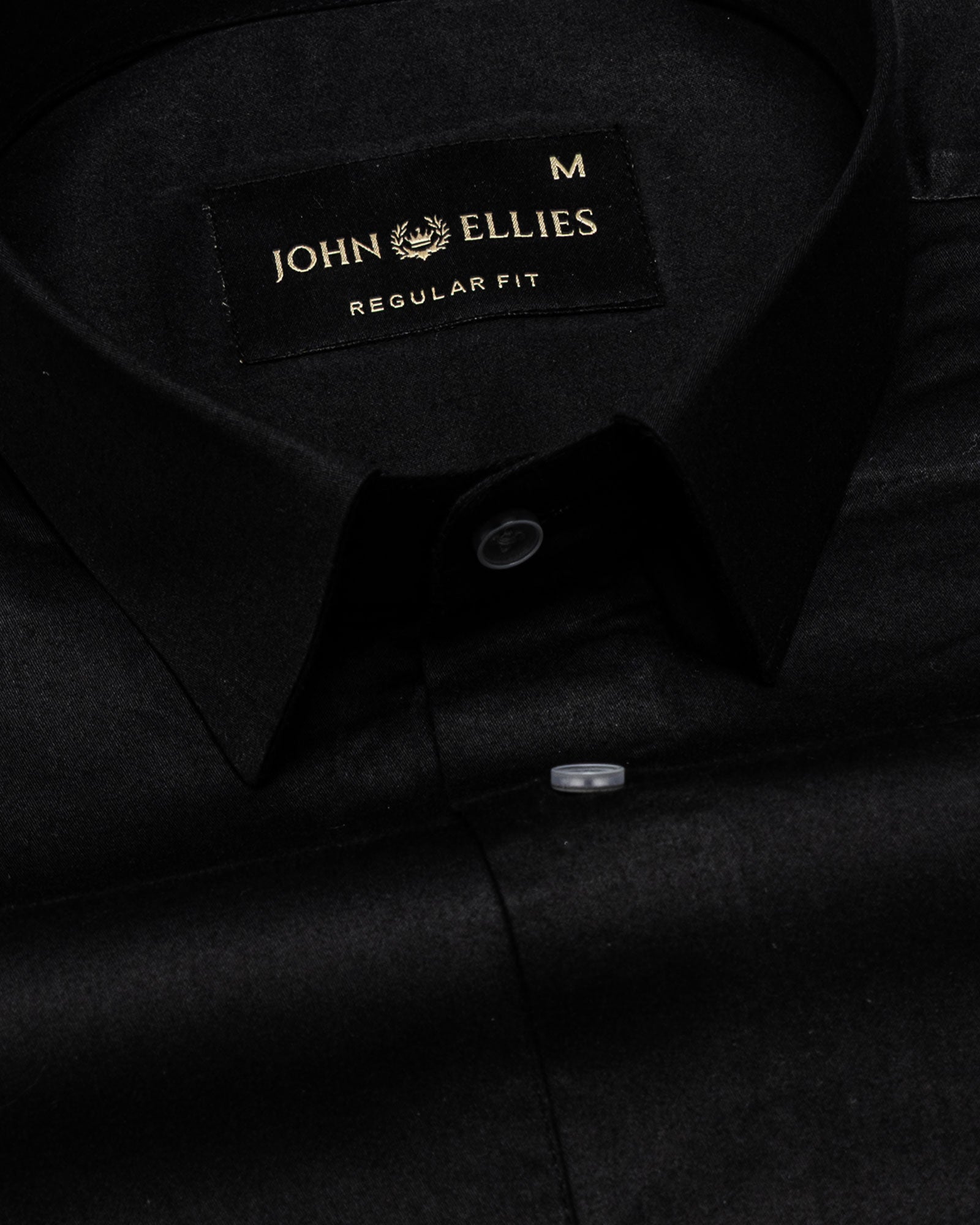 Zink Black Plain Cotton Shirt - John Ellies