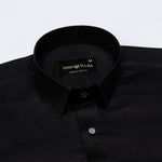 Zink Black Plain Cotton Shirt - John Ellies