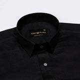 Zink Black Plain Cotton Shirt - John Ellies