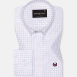 Helston Maroon Check Cotton Shirt - John Ellies