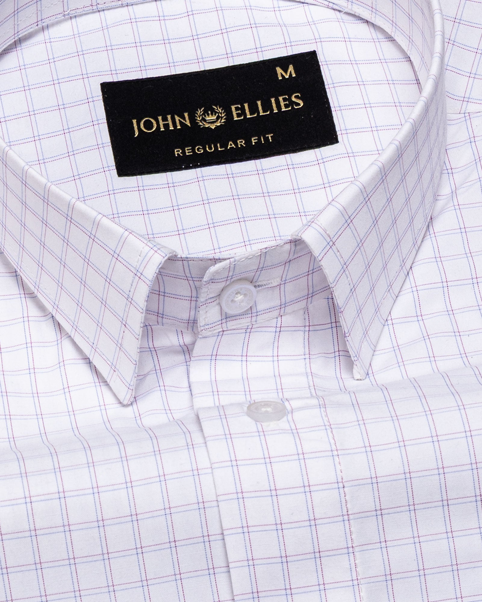 Helston Maroon Check Cotton Shirt - John Ellies