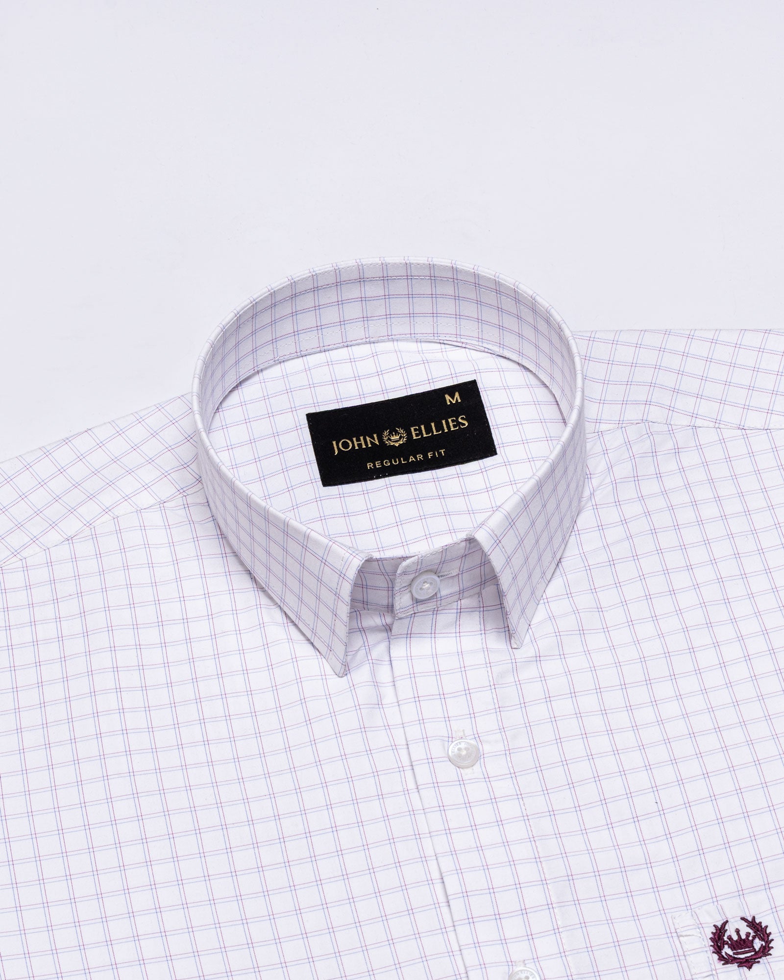 Helston Maroon Check Cotton Shirt - John Ellies