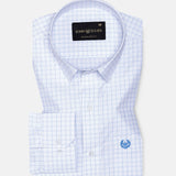 Helston Blue Check Cotton Shirt - John Ellies