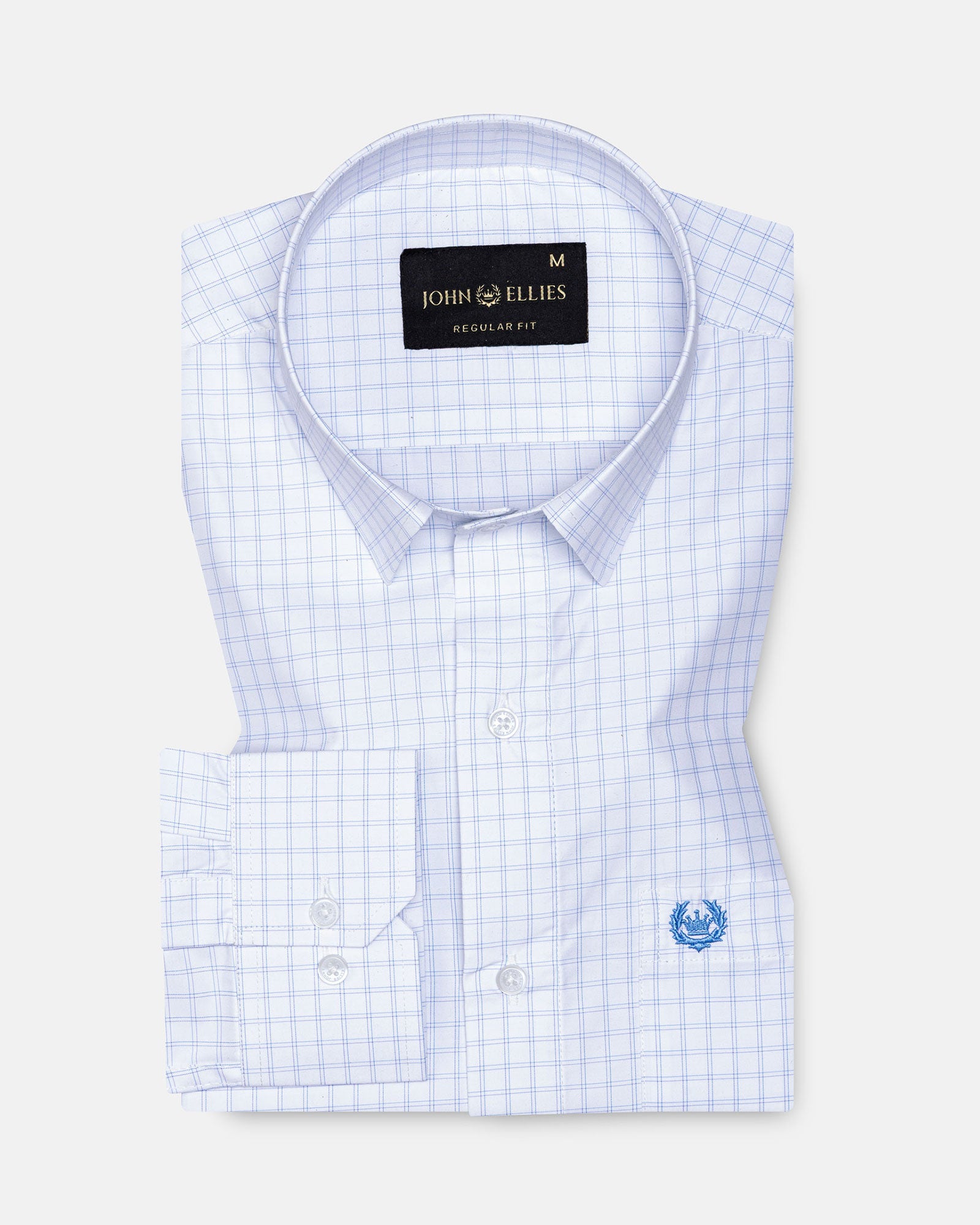 Helston Blue Check Cotton Shirt - John Ellies