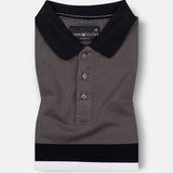 Pilar Dim Gray Cotton Polo T-Shirt