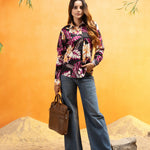 Bloom Pink Design Cotton Women Shirt - John Ellies