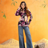 Bloom Pink Design Cotton Women Shirt - John Ellies
