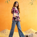 Bloom Pink Design Cotton Women Shirt - John Ellies