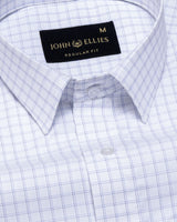 Helston Navy Blue Check Cotton Shirt