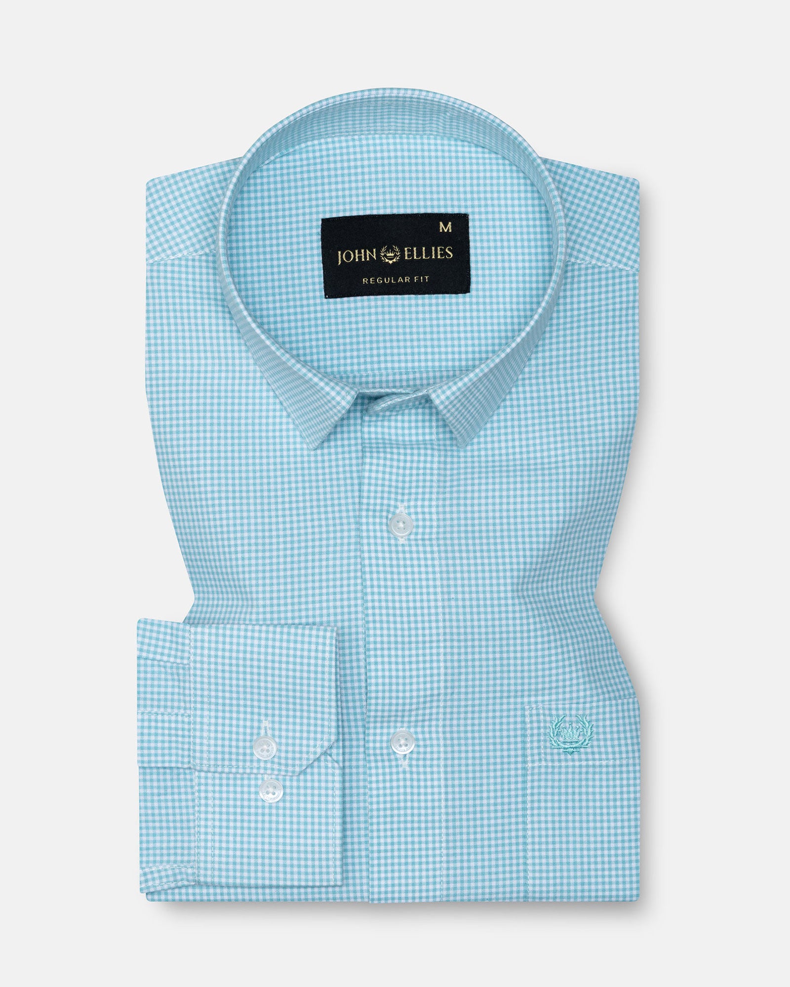 Vindsor Cyan Check Oxford Cotton Shirt - John Ellies