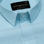 Vindsor Cyan Check Oxford Cotton Shirt - John Ellies