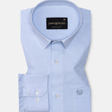 Vindsor Sky Blue Check Oxford Cotton Shirt - John Ellies