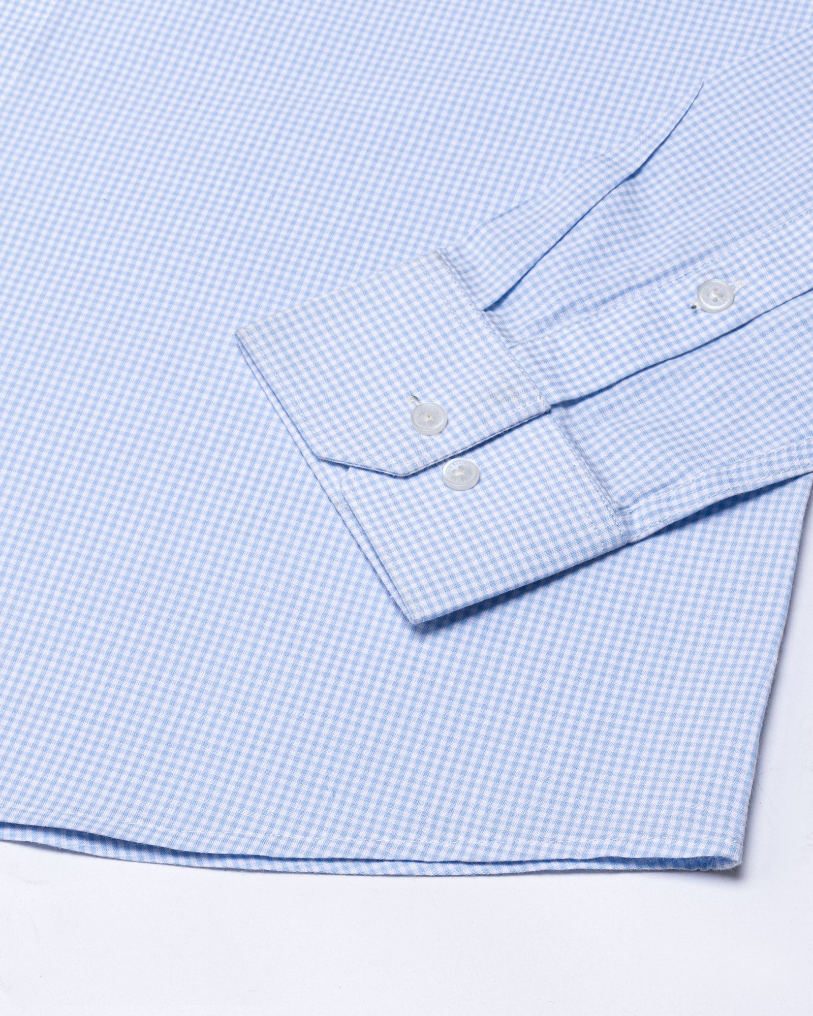 Vindsor Sky Blue Check Oxford Cotton Shirt - John Ellies