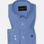 Vindsor Blue Check Oxford Cotton Shirt - John Ellies