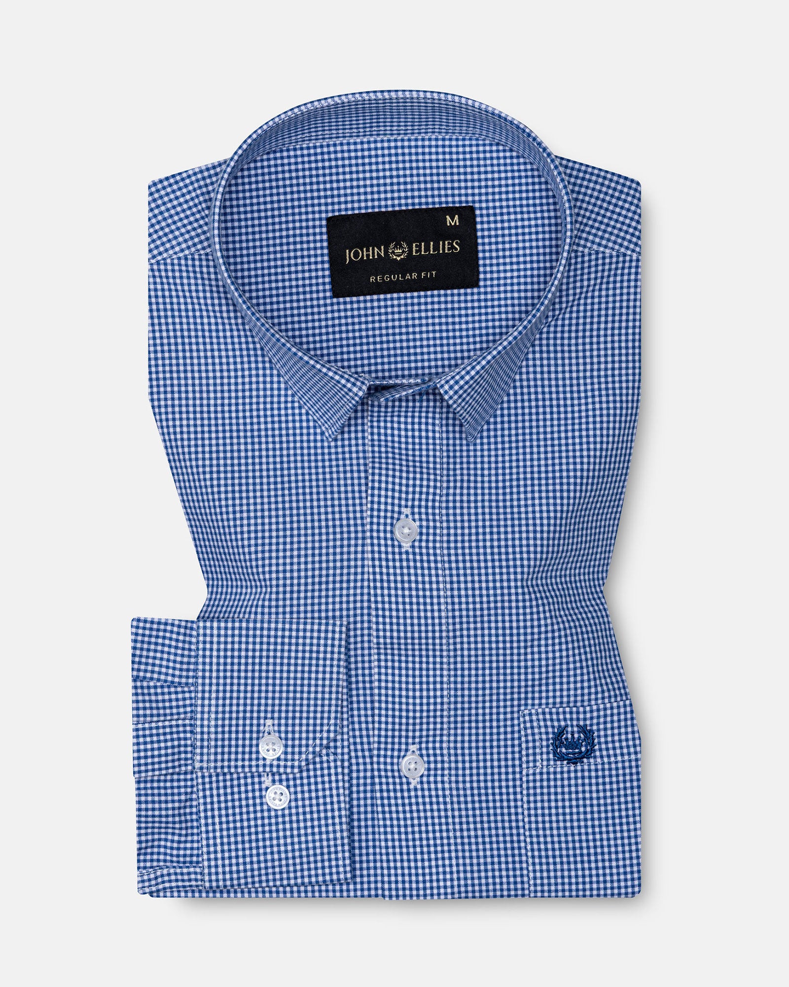 Vindsor Blue Check Oxford Cotton Shirt - John Ellies