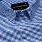 Vindsor Blue Check Oxford Cotton Shirt - John Ellies