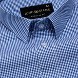 Vindsor Blue Check Oxford Cotton Shirt - John Ellies