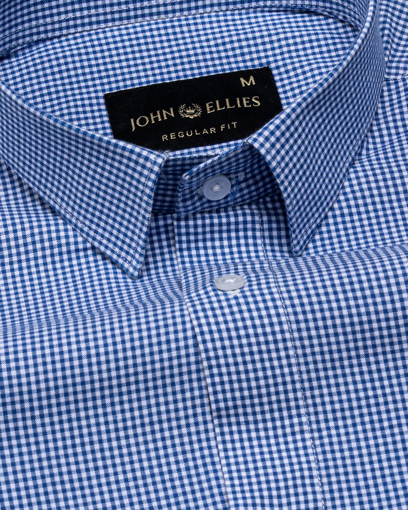Vindsor Blue Check Oxford Cotton Shirt - John Ellies