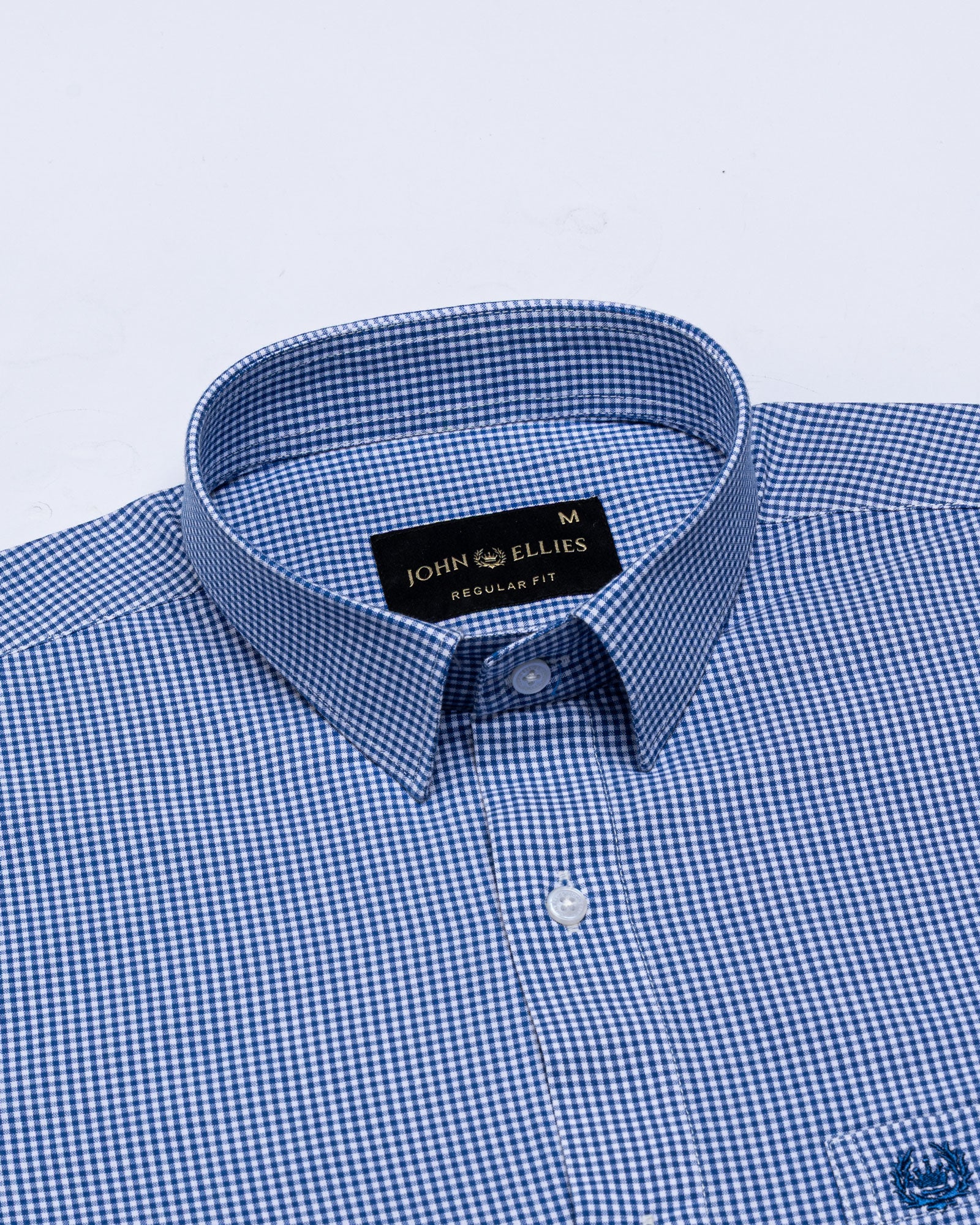 Vindsor Blue Check Oxford Cotton Shirt - John Ellies