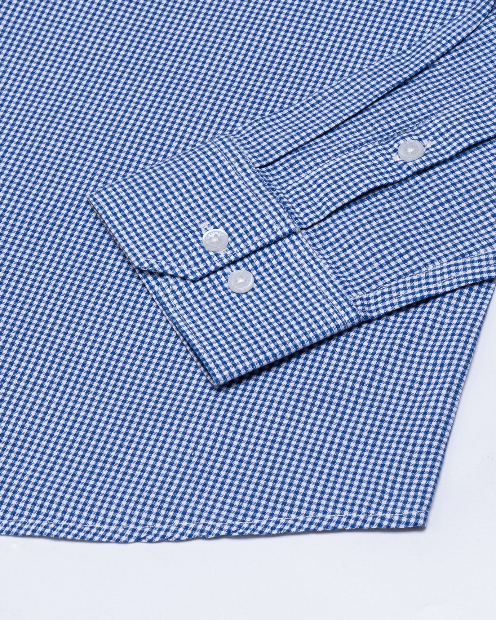 Vindsor Blue Check Oxford Cotton Shirt - John Ellies