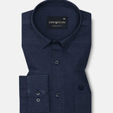 Vindsor Navy Blue Check Oxford Cotton Shirt - John Ellies