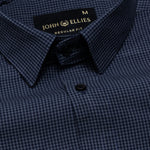 Vindsor Navy Blue Check Oxford Cotton Shirt - John Ellies