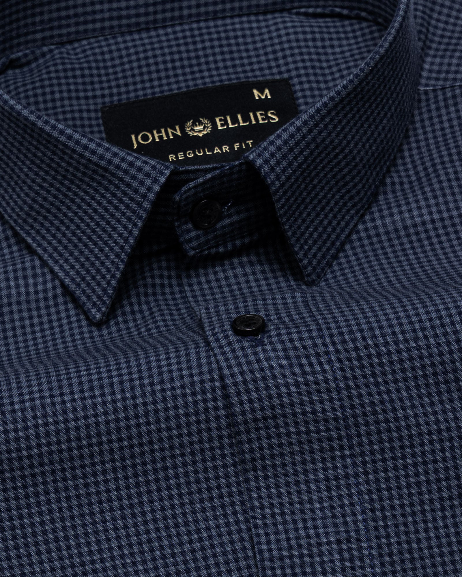Vindsor Navy Blue Check Oxford Cotton Shirt - John Ellies