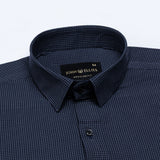 Vindsor Navy Blue Check Oxford Cotton Shirt - John Ellies