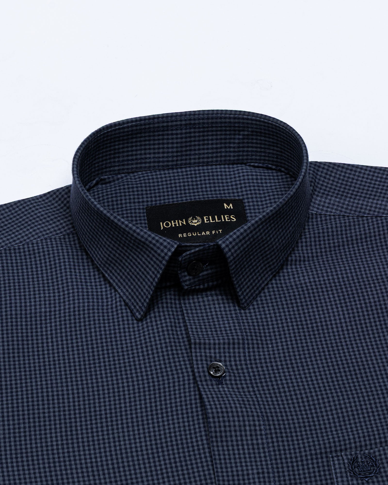 Vindsor Navy Blue Check Oxford Cotton Shirt - John Ellies