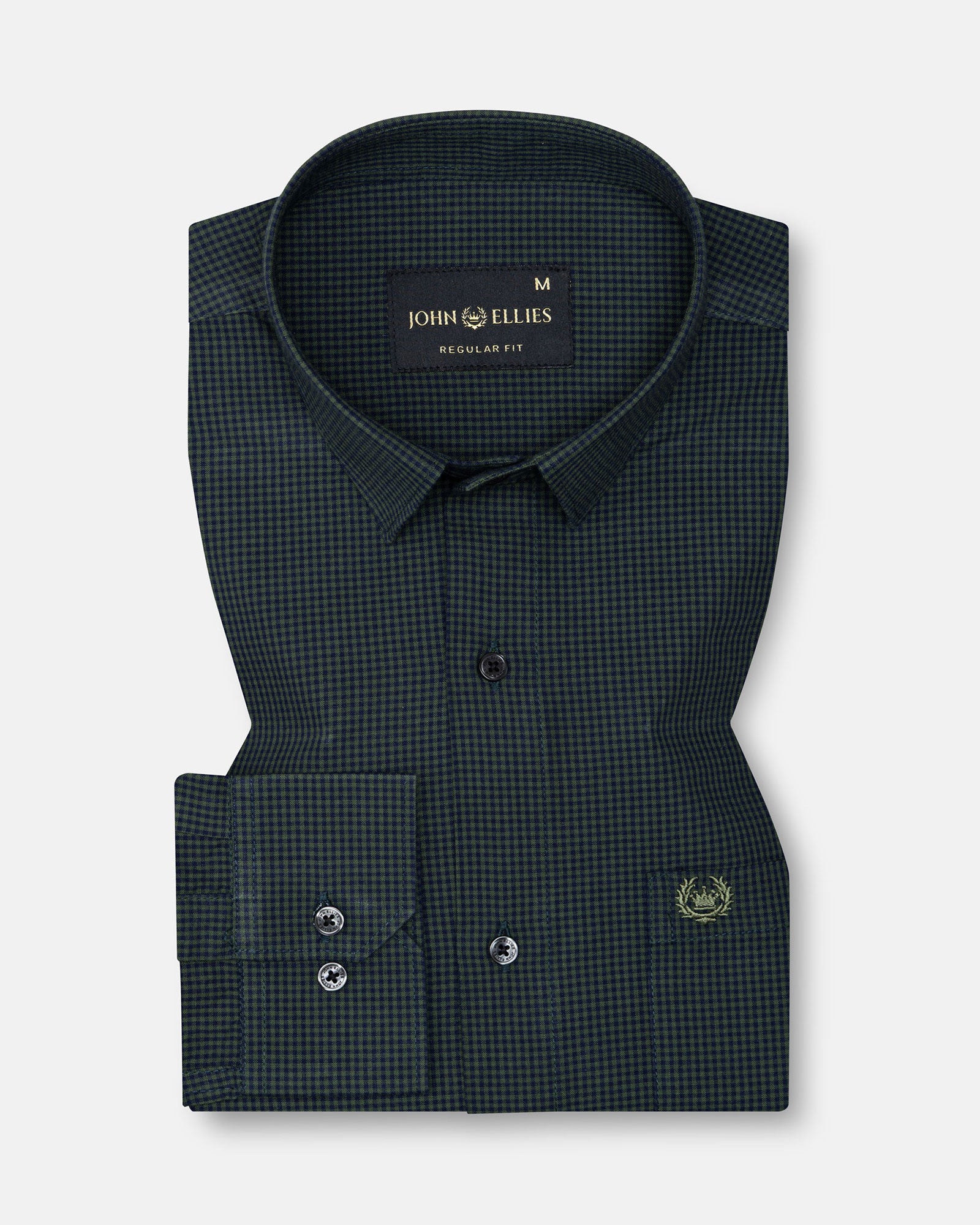 Vindsor Green Check Oxford Cotton Shirt - John Ellies