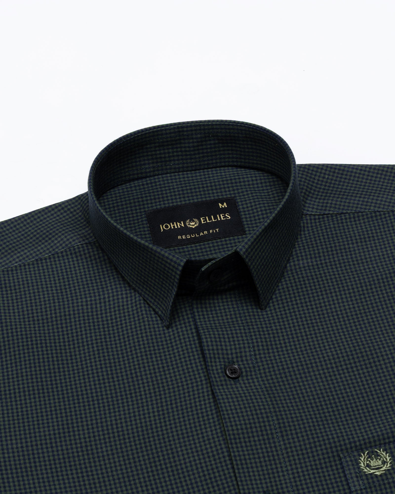 Vindsor Green Check Oxford Cotton Shirt - John Ellies