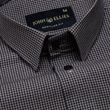 Vindsor Khaki Check Oxford Cotton Shirt - John Ellies