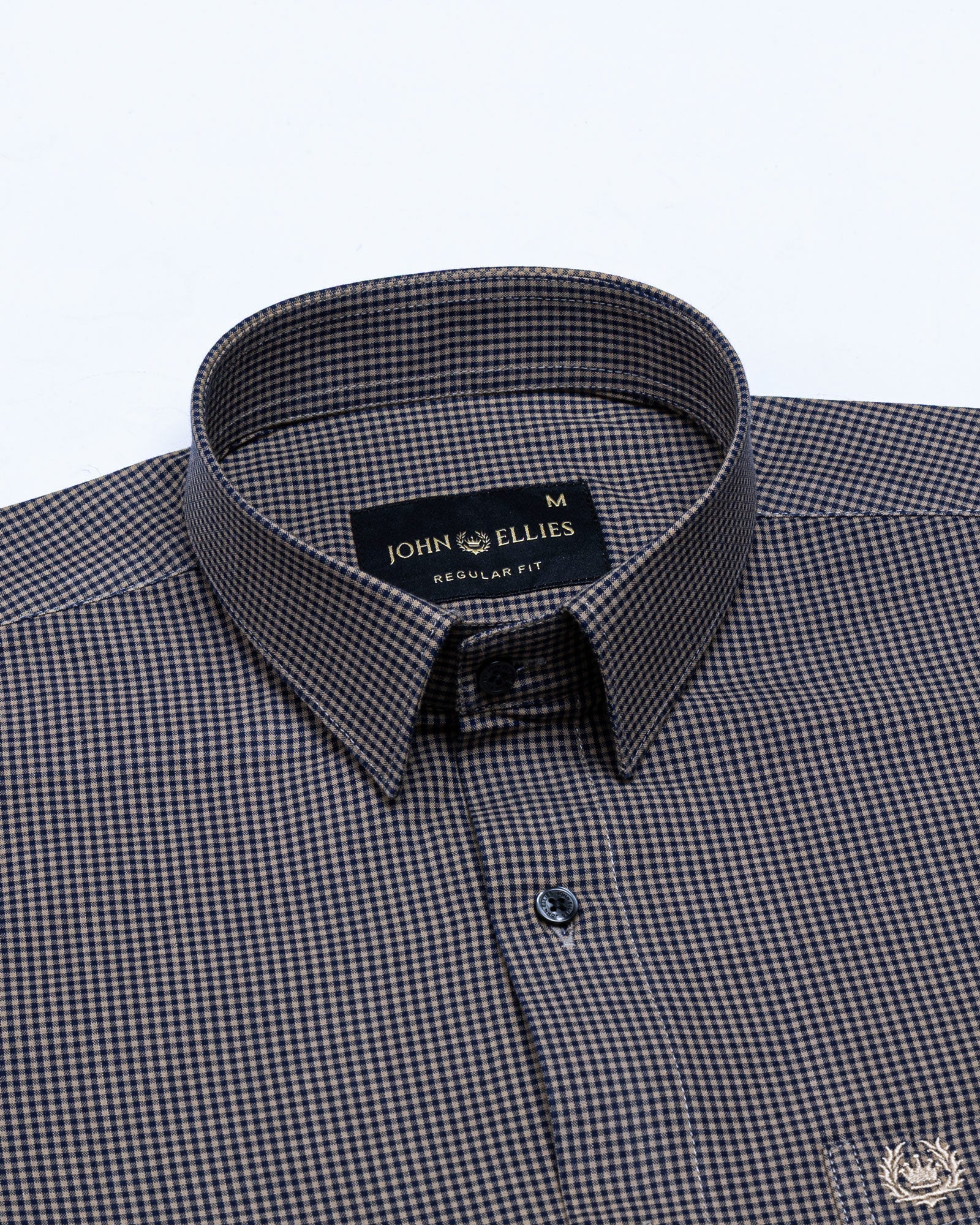 Vindsor Khaki Check Oxford Cotton Shirt - John Ellies