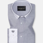 Historia Black White Cuff Collar Oxford Cotton Shirt - John Ellies