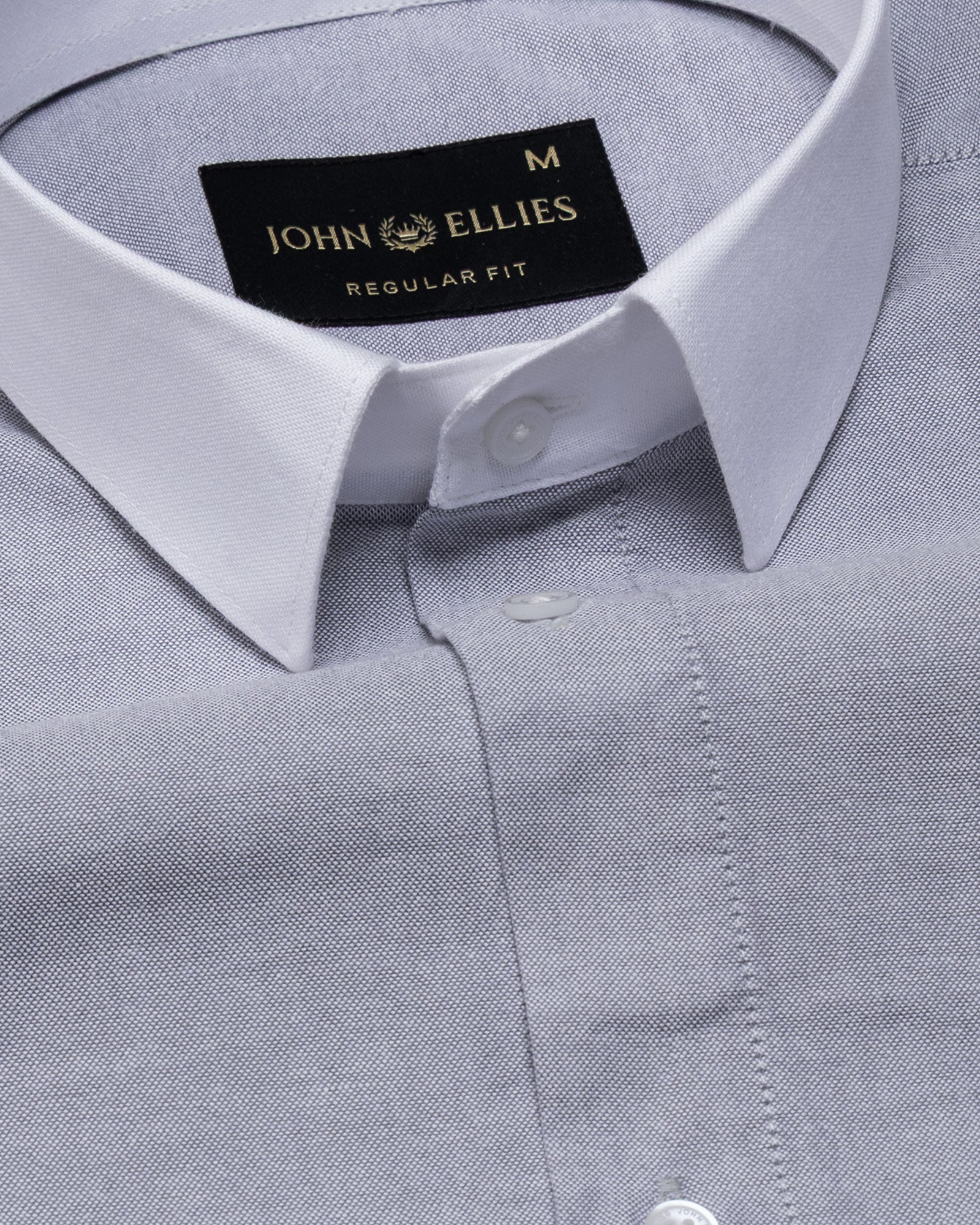 Historia Black White Cuff Collar Oxford Cotton Shirt - John Ellies