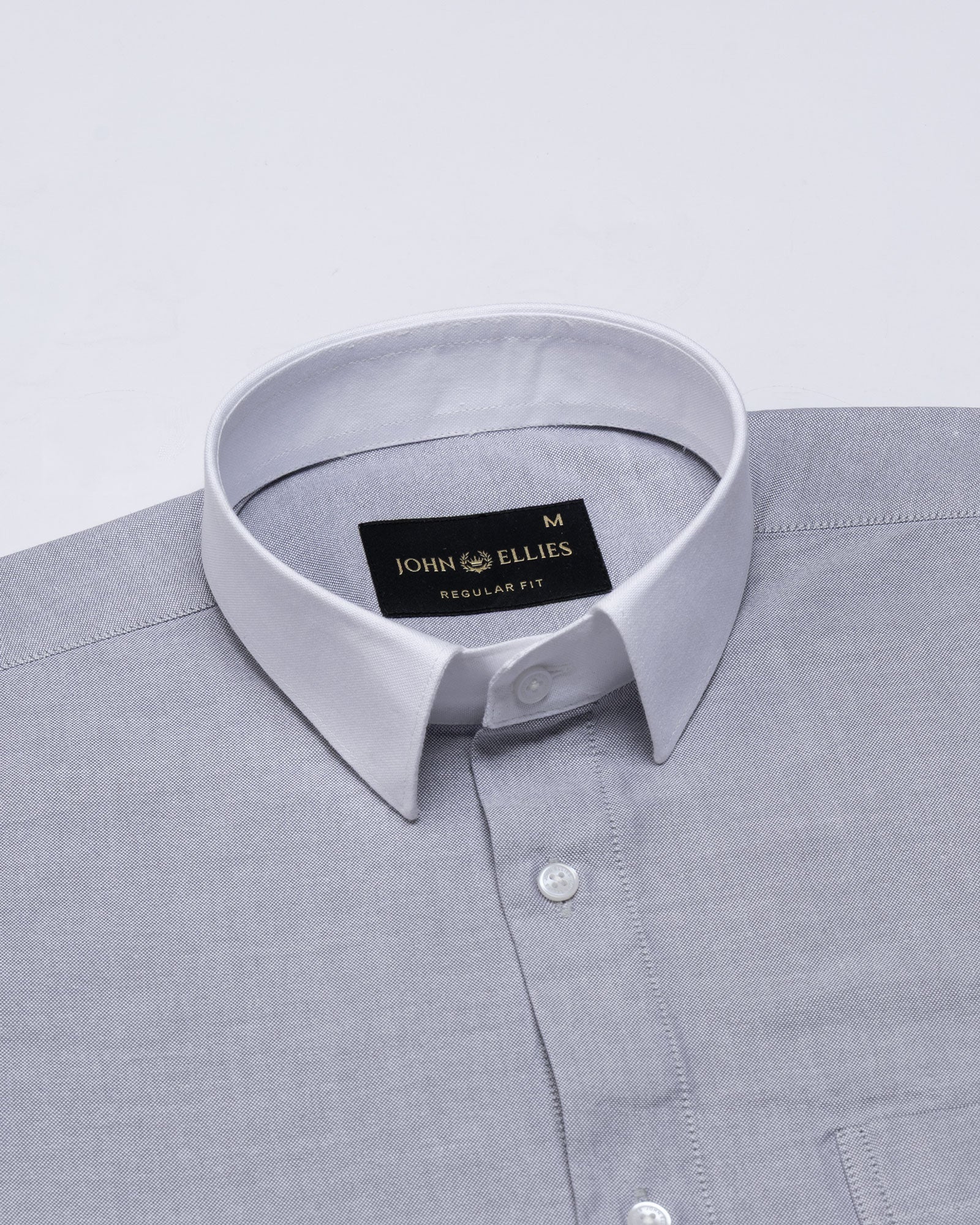 Historia Black White Cuff Collar Oxford Cotton Shirt - John Ellies