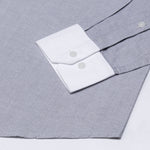 Historia Black White Cuff Collar Oxford Cotton Shirt - John Ellies