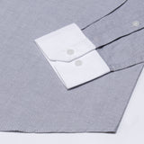 Historia Black White Cuff Collar Oxford Cotton Shirt - John Ellies