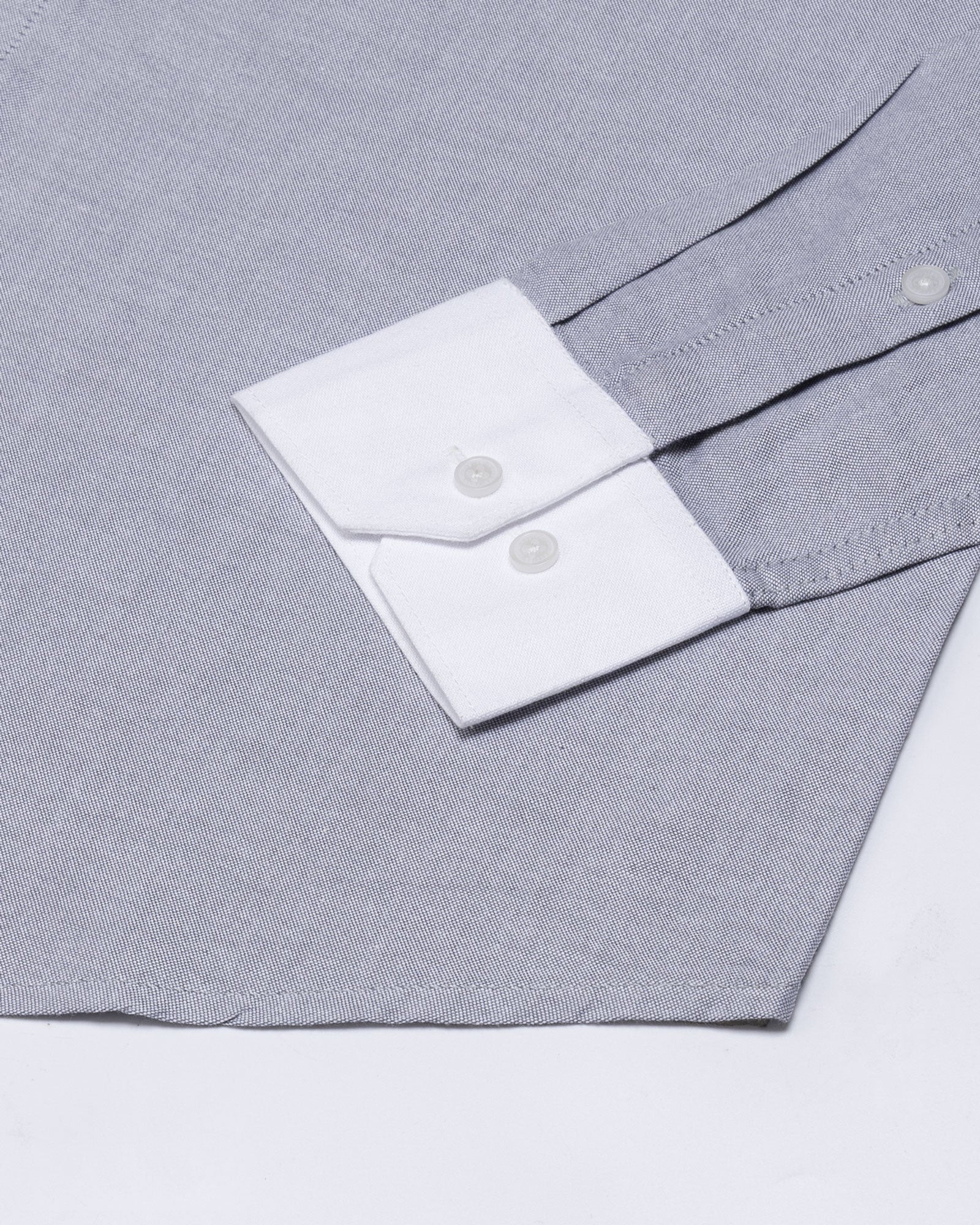 Historia Black White Cuff Collar Oxford Cotton Shirt - John Ellies