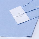 Historia Sky Blue White Cuff Collar Oxford Cotton Shirt - John Ellies