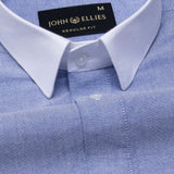 Historia Blue White Cuff Collar Oxford Cotton Shirt - John Ellies