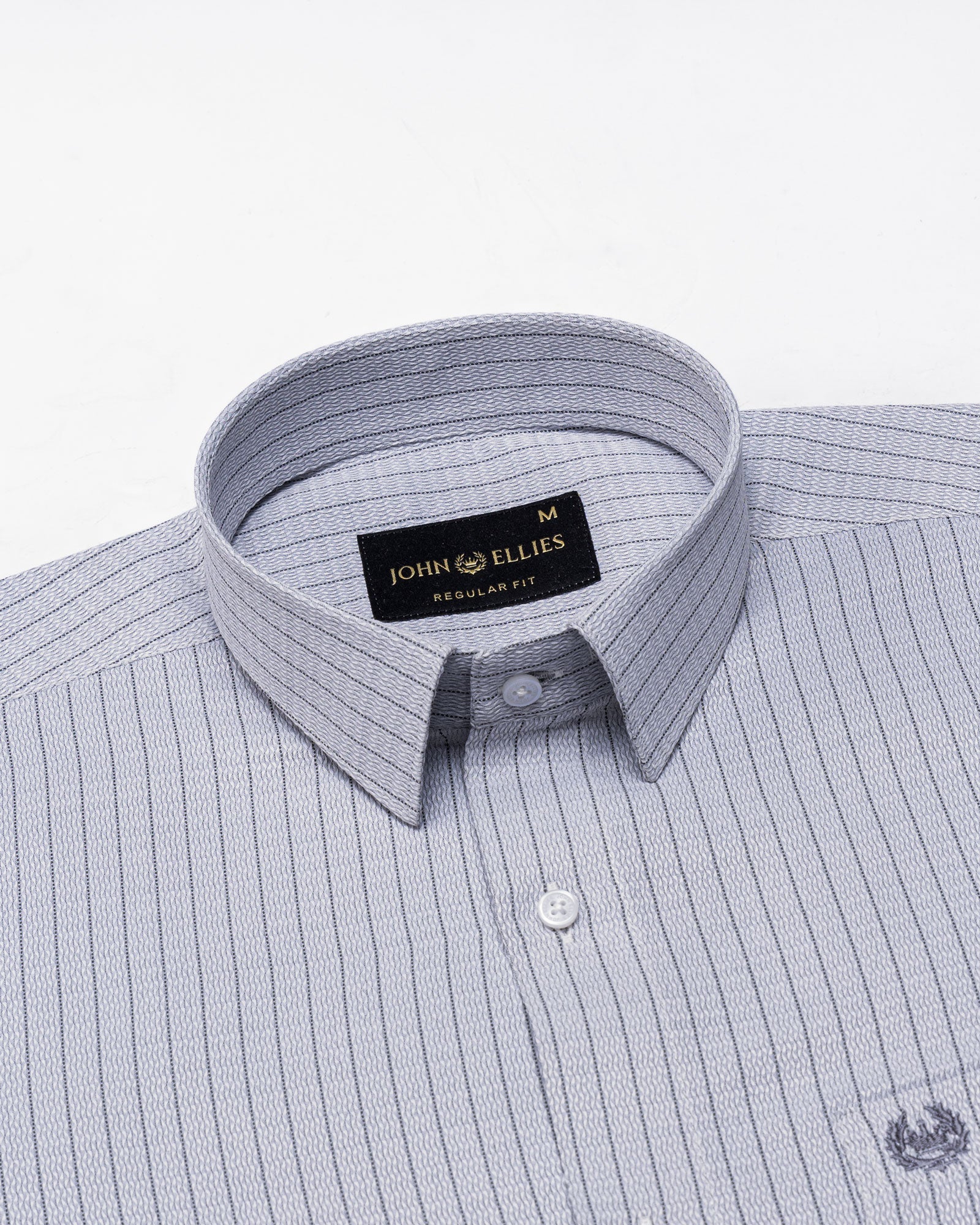 Slurp Grey Textured Cotton Shirt - John Ellies