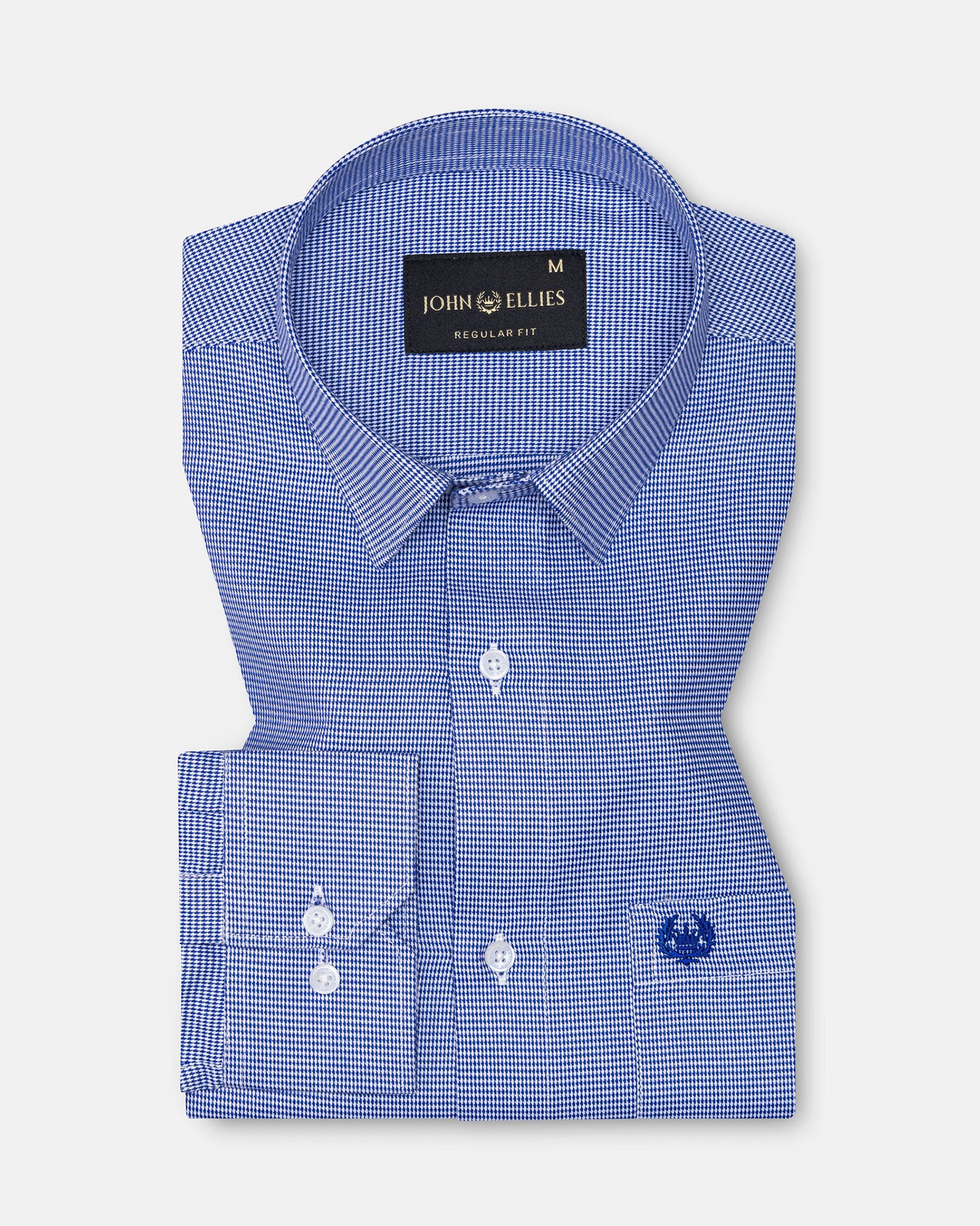 Slurp Navy Blue Textured Cotton Shirt - John Ellies