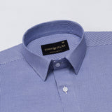 Slurp Navy Blue Textured Cotton Shirt - John Ellies