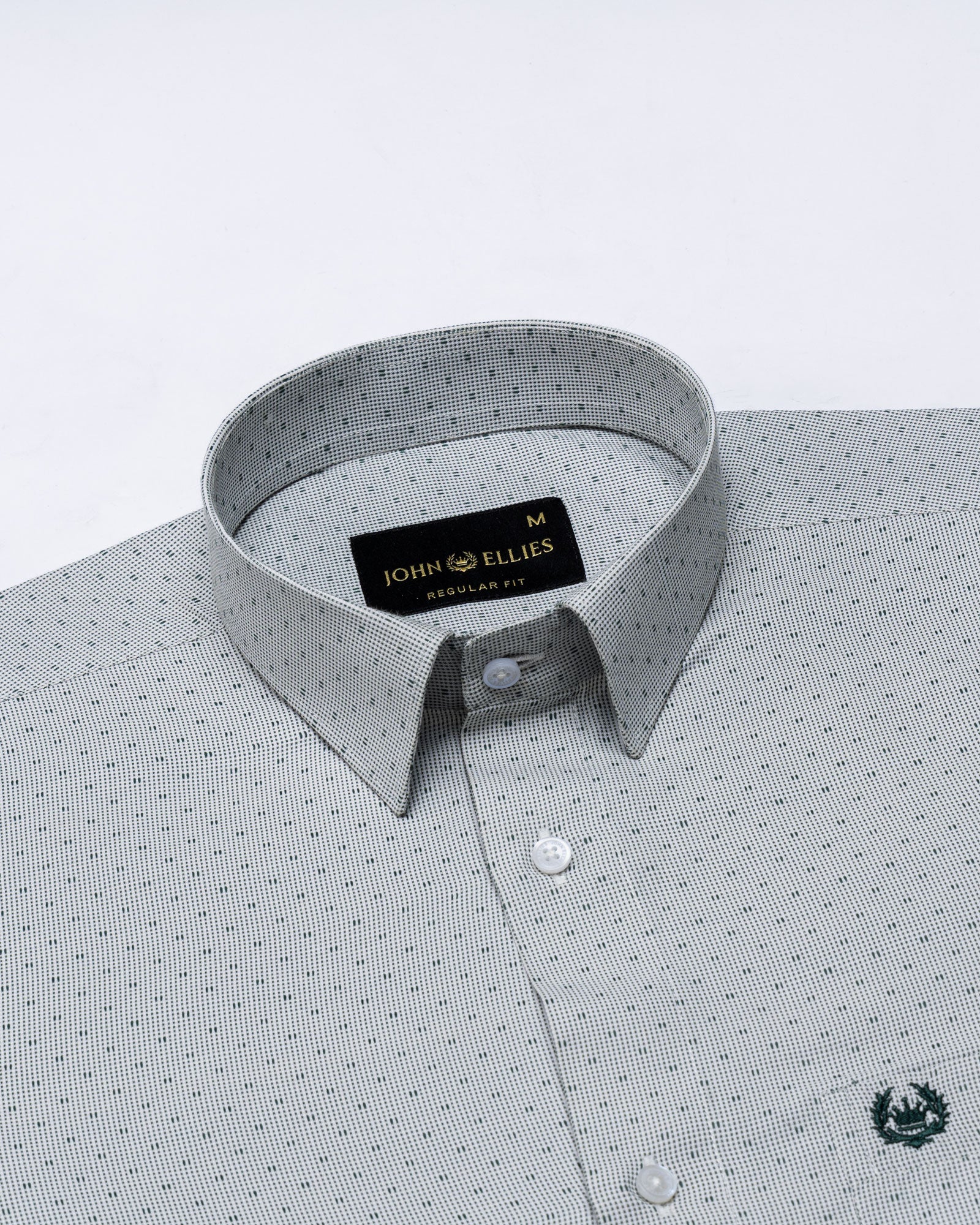 Slurp Light Green Textured Cotton Shirt - John Ellies