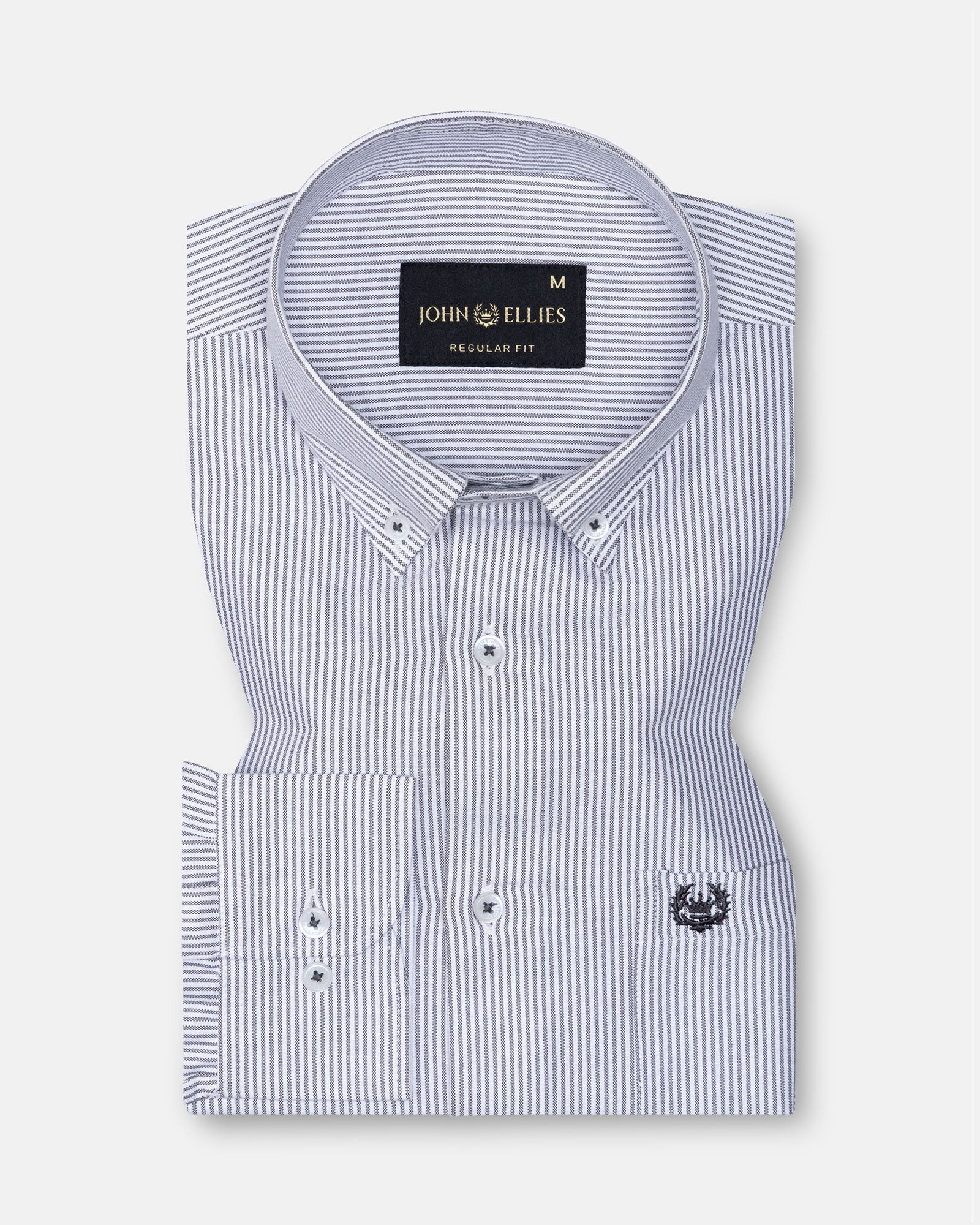 Zanrix Black Stripe Button Down Oxford Cotton Shirt - John Ellies