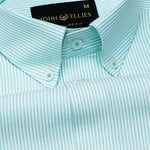 Zanrix Lime Stripe Button Down Oxford Cotton Shirt - John Ellies
