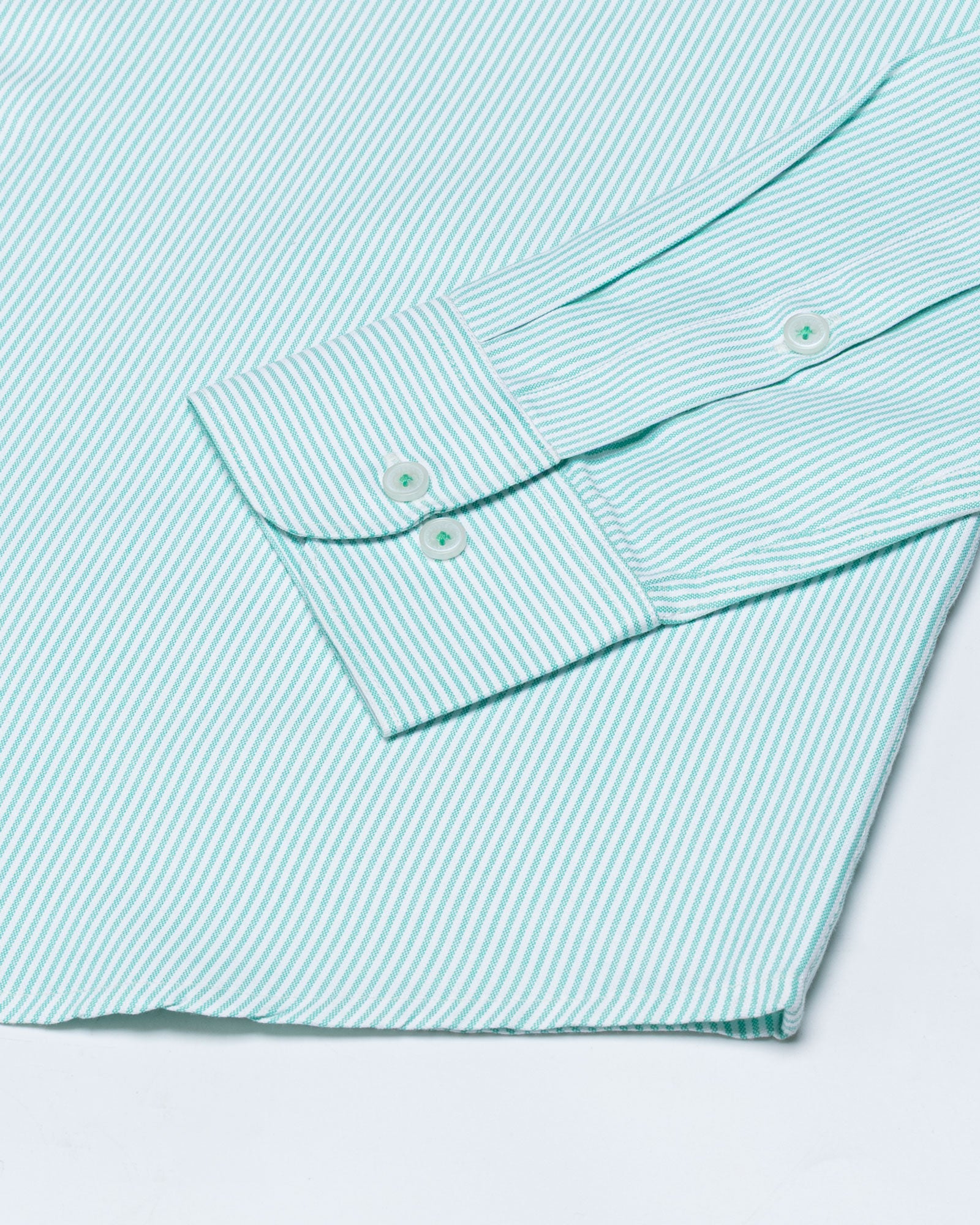 Zanrix Lime Stripe Button Down Oxford Cotton Shirt - John Ellies