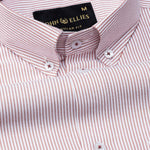 Zanrix Red Stripe Button Down Oxford Cotton Shirt - John Ellies