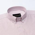 Zanrix Red Stripe Button Down Oxford Cotton Shirt - John Ellies